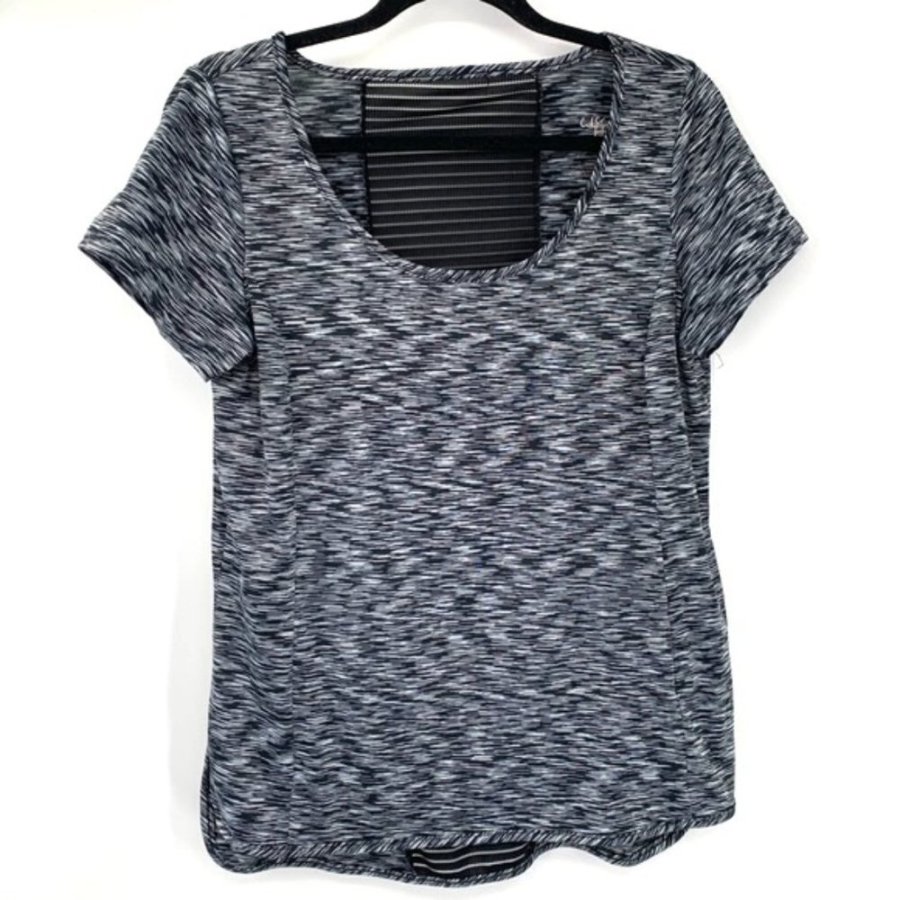 CASCADE BLUE Athletic Top Space Dye Mesh Black L